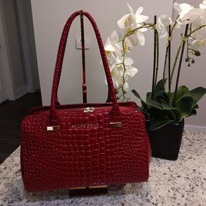Antonio Melani Croc Embossed Patent Leather Handbag